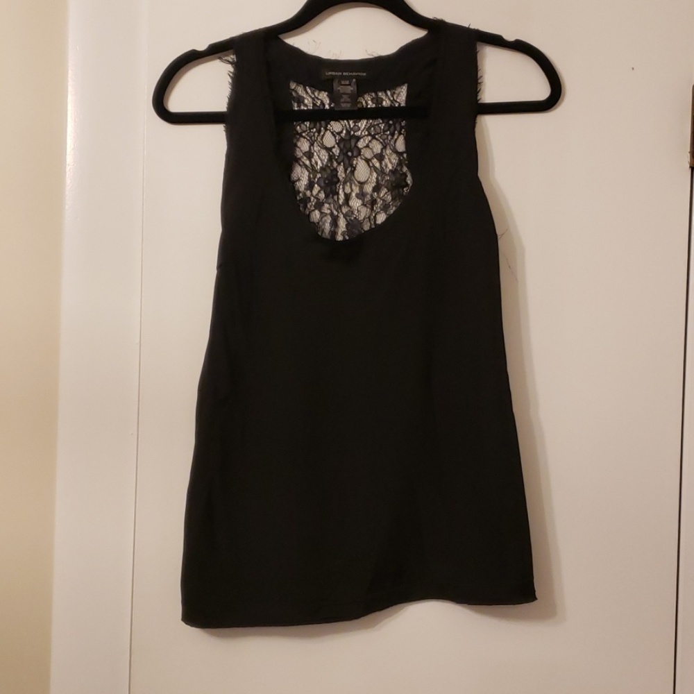 Sexy black lace tank